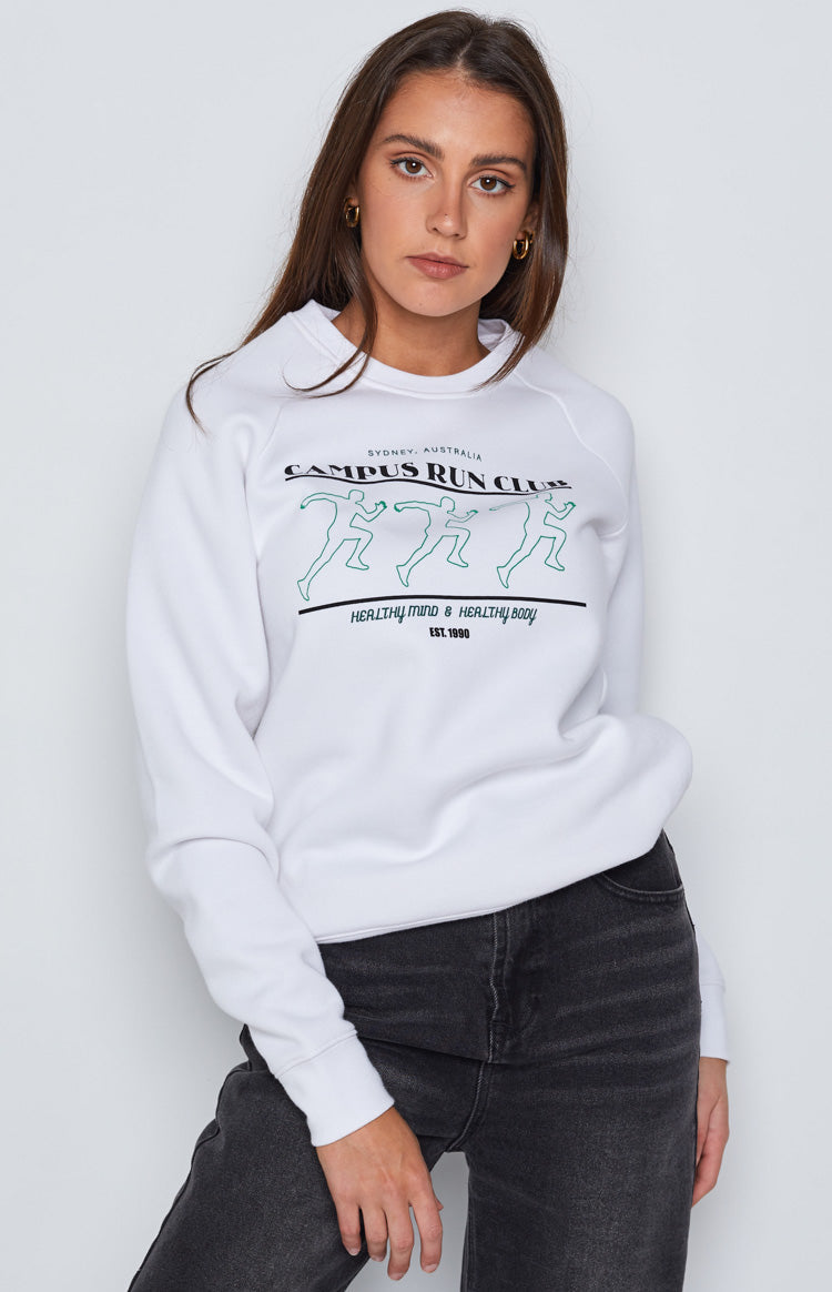 BB Run Club White Sweater