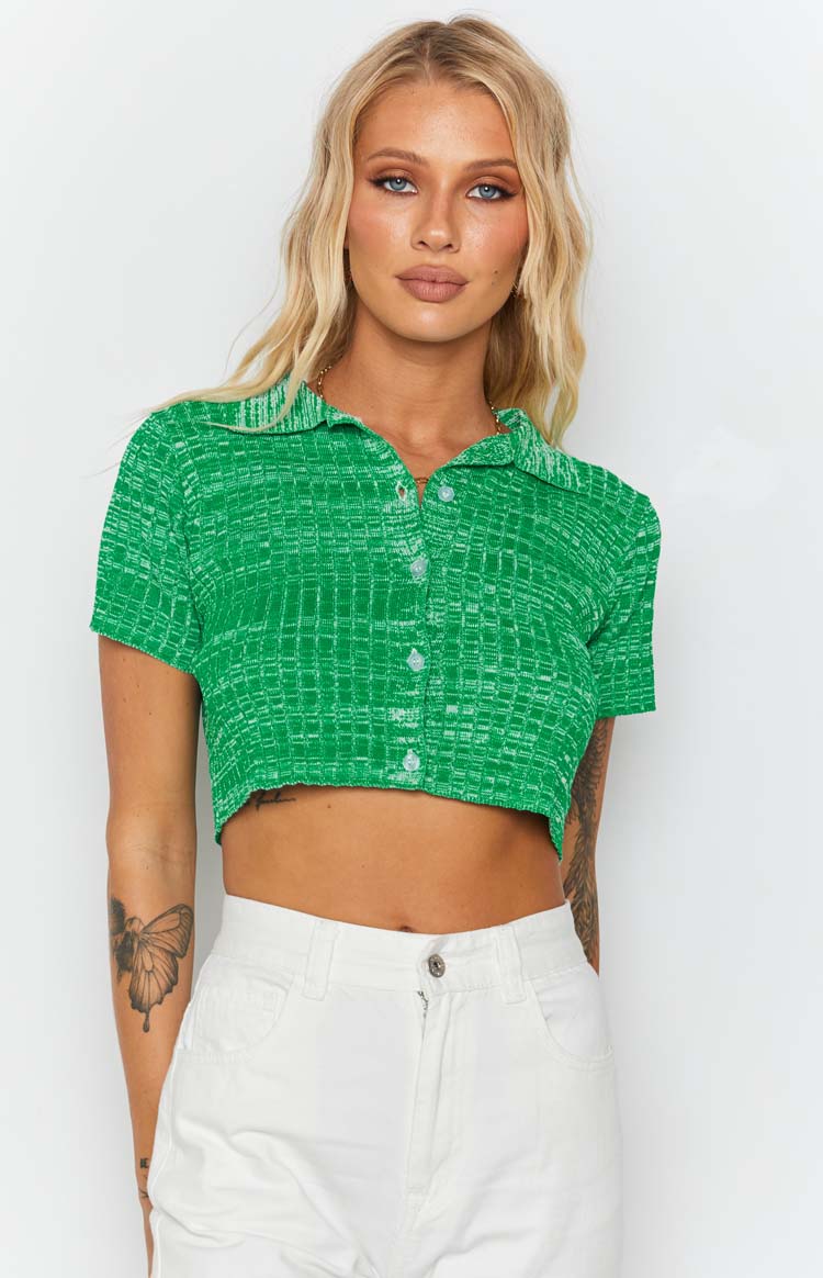 Beth Knit Polo Green