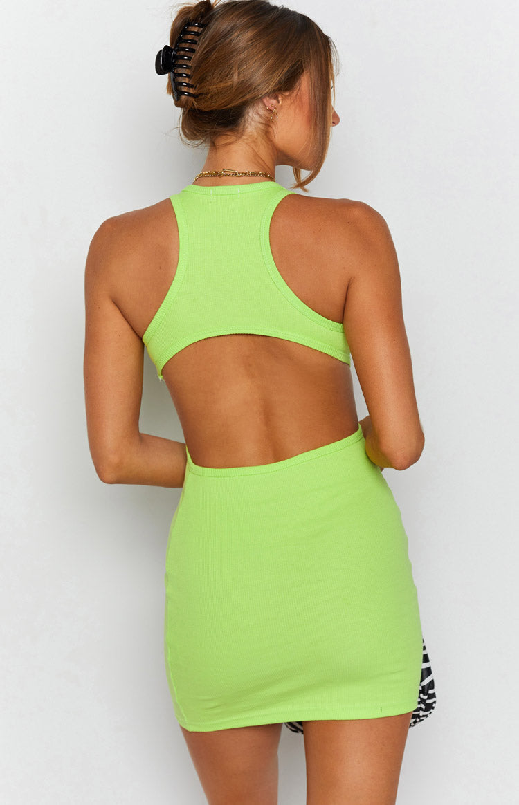 California Cut Out Mini Dress Lime