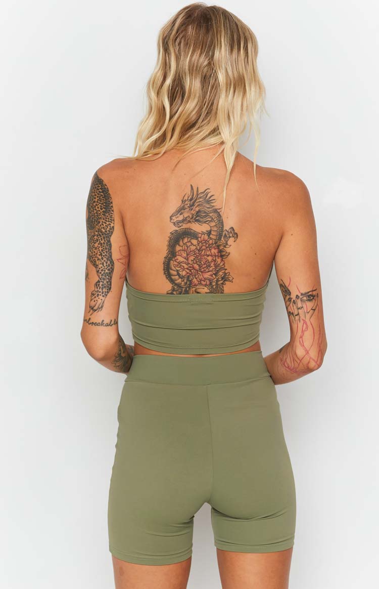 Lost City Crop Top Khaki