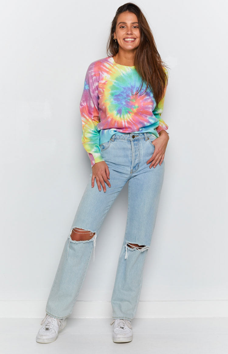 Love You Different Tie Dye Sweater Rainbow