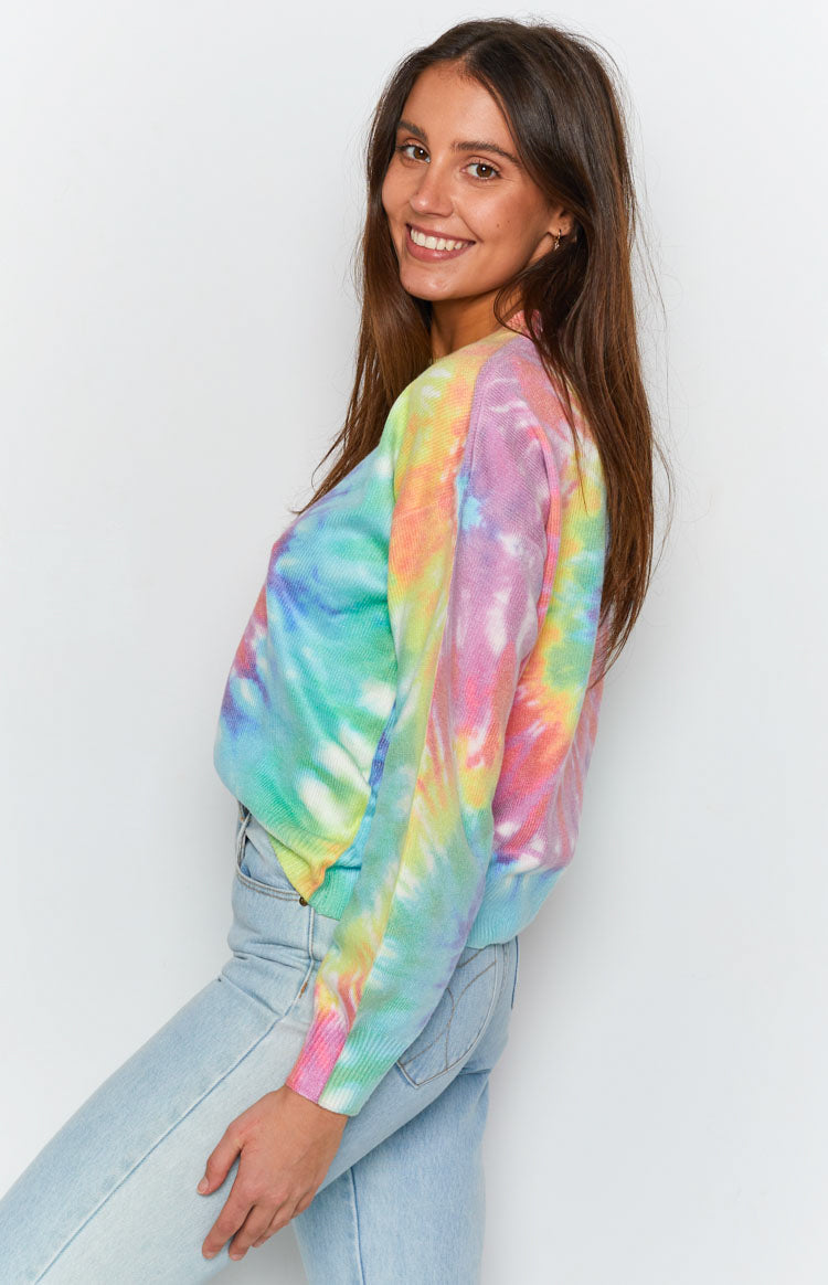 Love You Different Tie Dye Sweater Rainbow